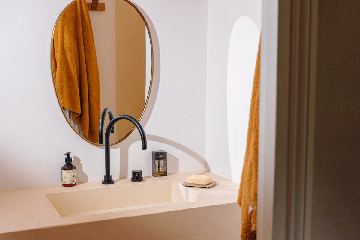 beton cire lavabo salle de bain luberon provence