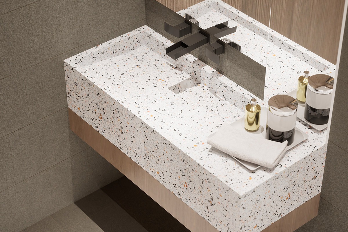 lavabo granito terrazzo luberon